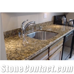 Giallo Fiorito Yellow Granite Kitchen Countertops
