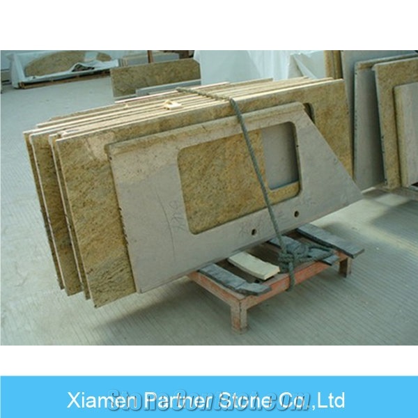 Kashmir Gold Kitchen Countertop, Yellow Granite Kitchentops