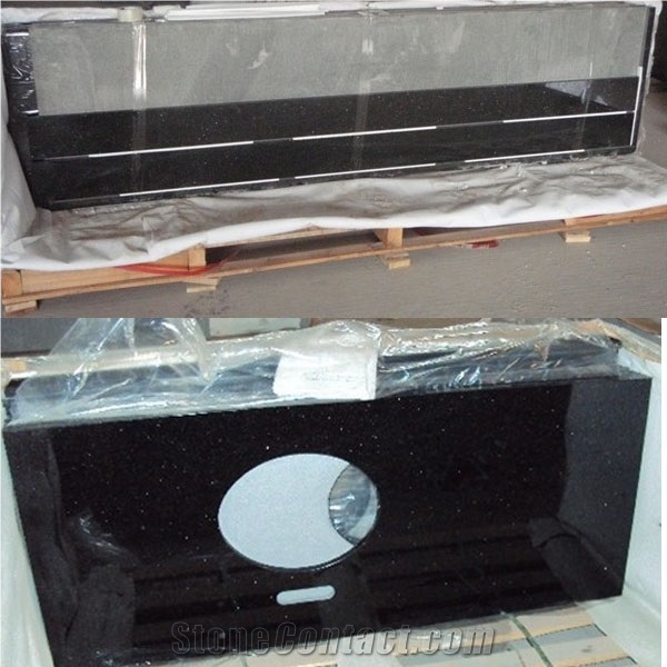 Shanxi Black Galaxy Bath Top Granite Vanity Tops