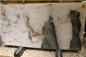 Icy Green Onyx Slab, Iran Green Onyx