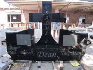 Combination Gravestone,Hebei Black Granite Gravestone