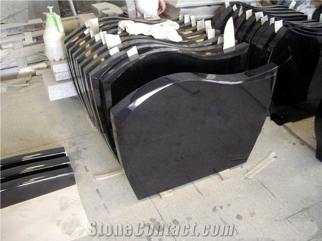 Ogee Headstone, Hebei Black Granite Monument & Tombstone