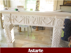 Fireplace Mantels Handcarved, White Limestone Fireplace Mantels