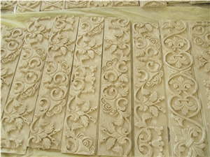 Limestone Hand Carved Wall Relief, White Limestone Wall Reliefs