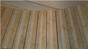 Veneer Curved Wall Tiles, Yellow Limestone Wall Veneer Curved Wall Tiles, Yellow Limestone Wall