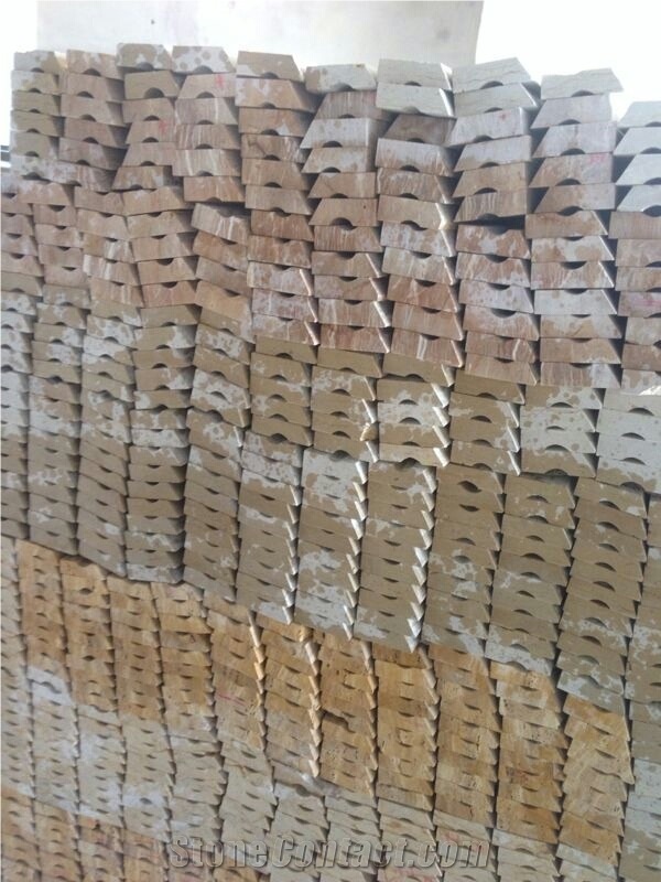 Veneer Curved Wall Tiles, Yellow Limestone Wall
