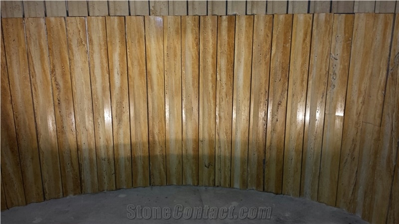 Veneer Curved Wall Tiles, Yellow Limestone Wall