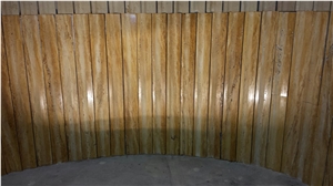 Veneer Curved Wall Tiles, Yellow Limestone Wall