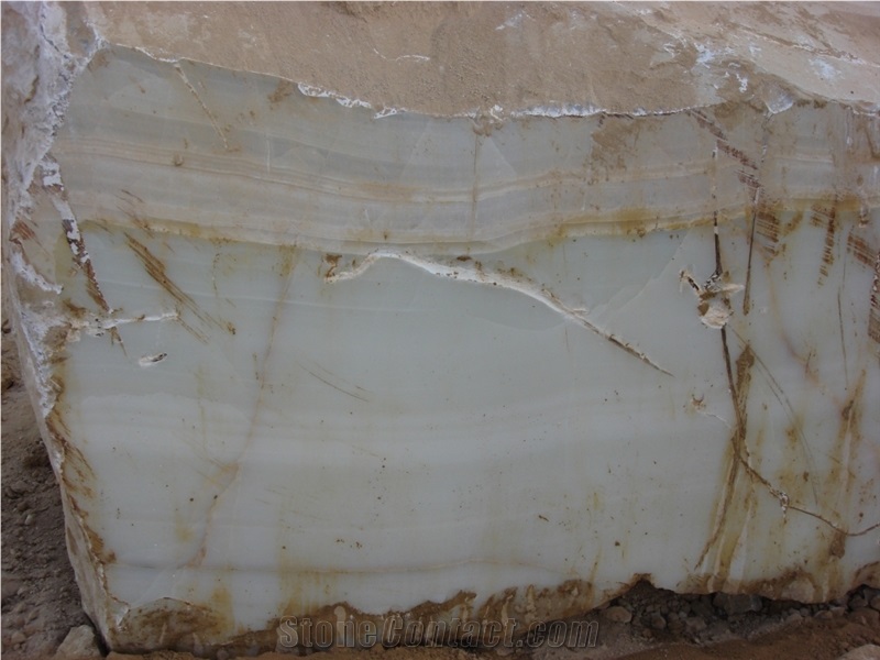 Super White Onyx Block, Iran White Onyx