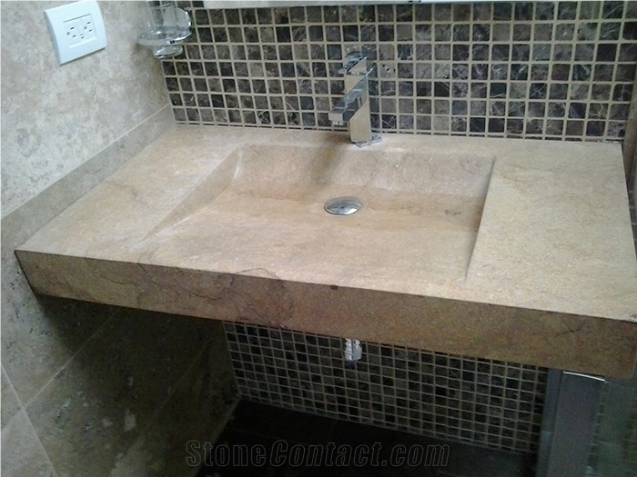 Crema Valle Marble Solid Bathtop