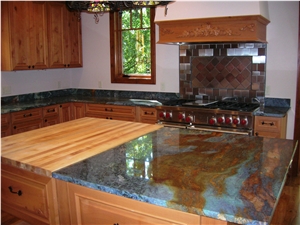 Blue Van Gogh Quartzite (Blue Luise) Island Top