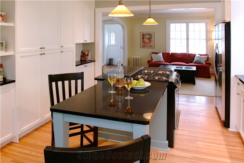 San Gabriel Black Granite Kitchen Island Countertop