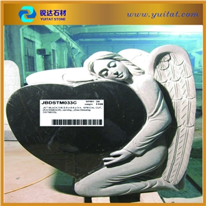 American Style Russian Style Angel Heart Design Tombstone, Shanxi Black Granite Monument & Tombstone American Style Russian Style Angel Heart Design Tombstone, Shanxi Black Granite Monument & Tombstone