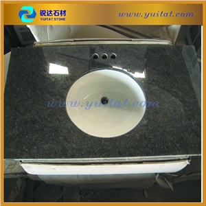 Cheapest Price High Quality Butterfly Blue Bathroom Vanity Top with Single/Double Under Mount Sink