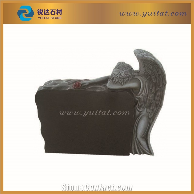 Fujian Factory & Quarry Owner Wholesale Cheap American/Russian/Poland/European Style Black Granite Tombstone/Monument