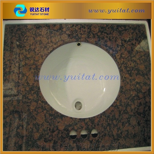 Low Price - Baltic Brown Bathroom Vanity Top with Single/Double Under Mount Sink in Stock