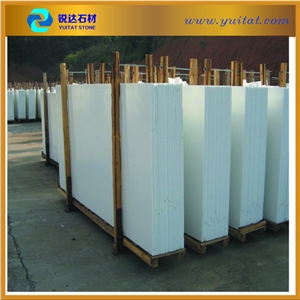 Polished Non-Porous Pure White Crystal Glass Slab,Crystallized Glass Panel