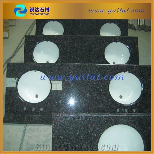 Tan Brown Granite Bathroom Vanity Top in Stock