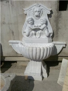 White Marble Wall Fountain