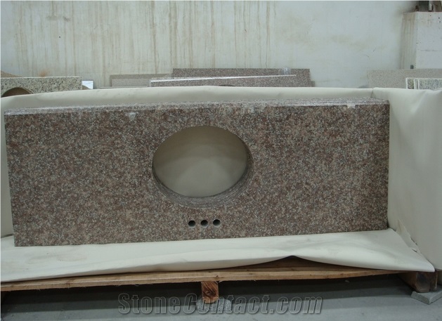 Cheapest Red Granite G687 Granite Peach Red Granite Bath Top