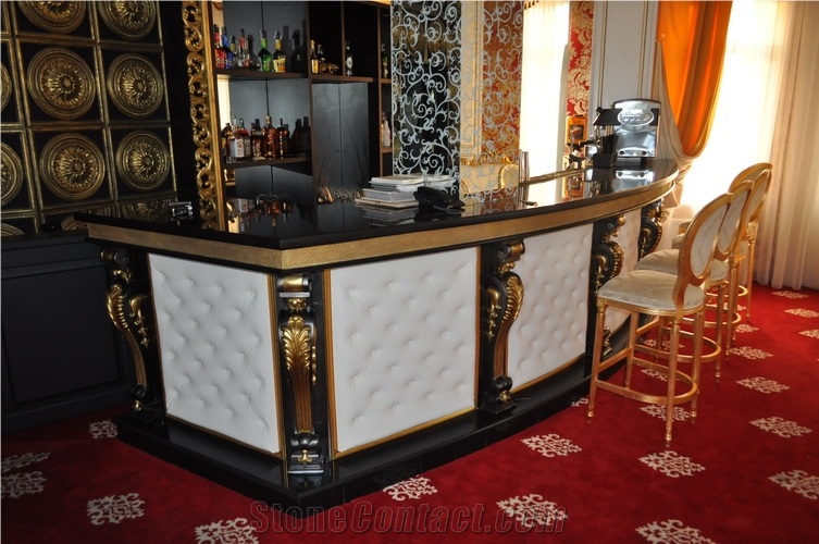 Black Quartz Stone Bar Top