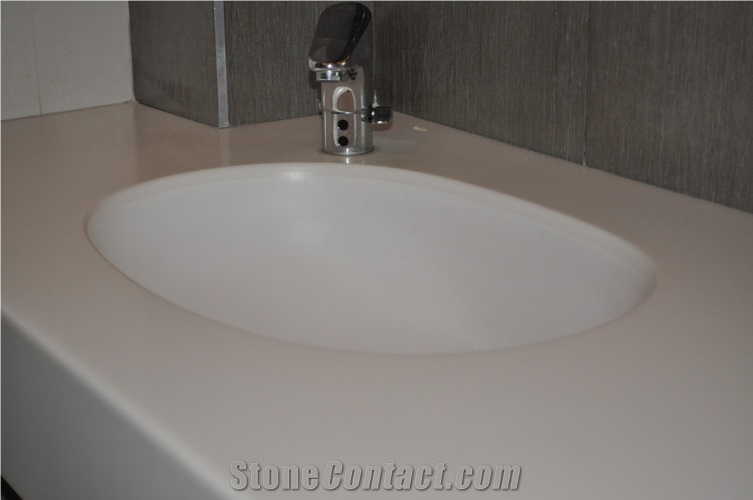 White Quartz Stone Vanity Top