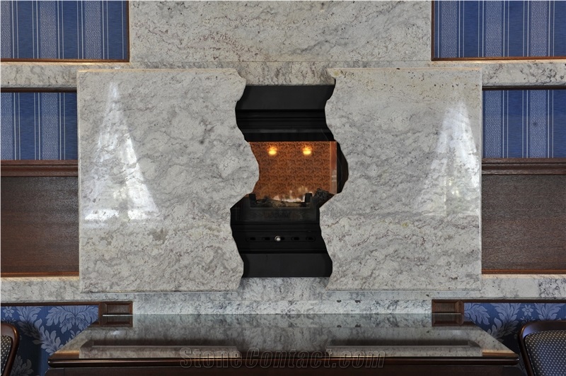 Fireplace Design in River White Granite