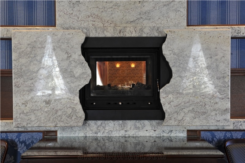 Fireplace Design in River White Granite