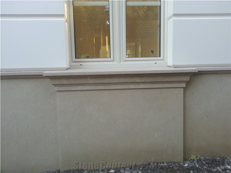 Wall Facing and House Elevation, Beige Limestone Wall
