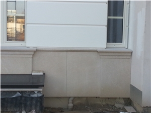Wall Facing and House Elevation, Beige Limestone Wall