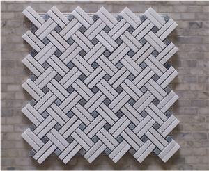 Thassos New Basketweave with Bardiglio Cn