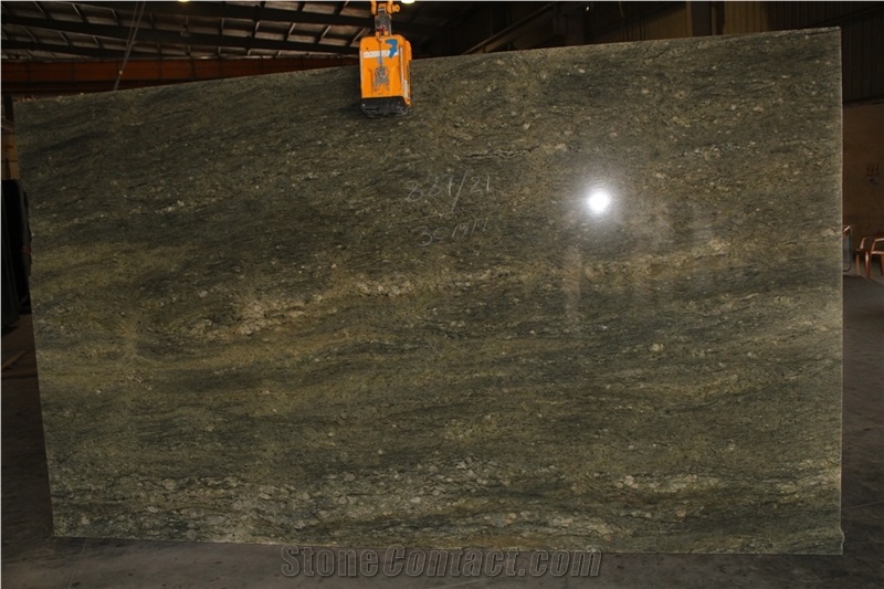 Lemon Ice Granite Slabs & Tiles, India Green Granite