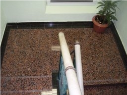 Staircase Of Granite with Anti-Strip, New Balmoral Red Granite Stairs