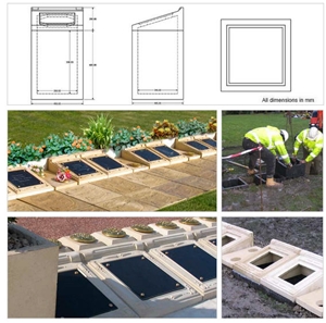 Below Ground Burial Vaults, Beige Sandstone Slant Grave