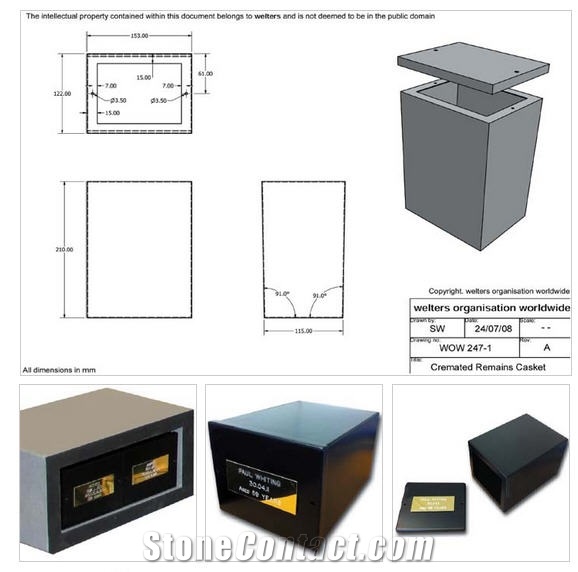 Cremated Remains Niche Caskets, Black Granite Mausoleum & Columbarium