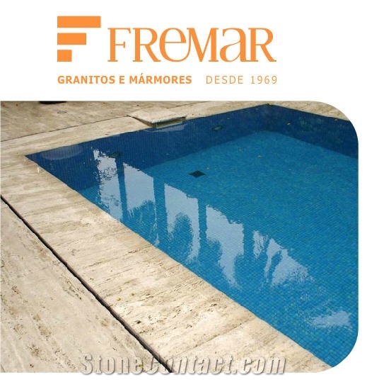 Bahia Travertine Pool Coping