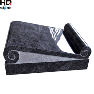 Bahama Blue Reel Slant Grave, Blue Granite Monuments
