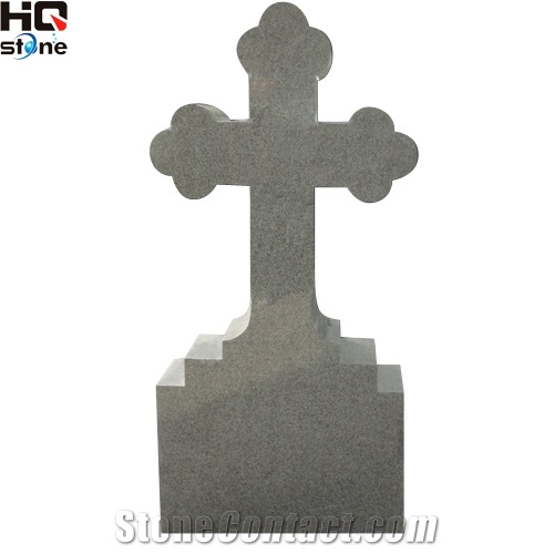Cross American Monument Grey Color, Grey Granite Monuments