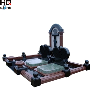 Set Heart Black Monument, Shanxi Black Granite Monuments