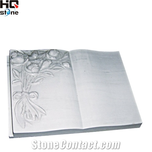 White Marble Polish Slant Grave Monument Sale