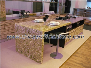 Translucent Resin Pebble Stone Countertops