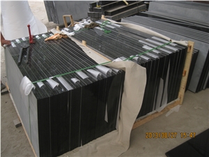 Pure Black Granite Tombstone for Israel Type, Nero Assoluto Black Granite Monument & Tombstone