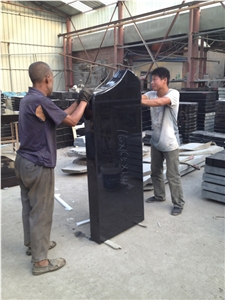 Shanxi Black Granite Tombstone Israel Type,Absolute Black Granite Monument & Tombstone