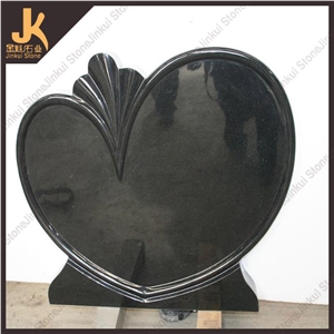 Heart-Shaped 5 Gravestone Monument &China Black Tombstone Shanxi Black Granite Tombstome&Monument