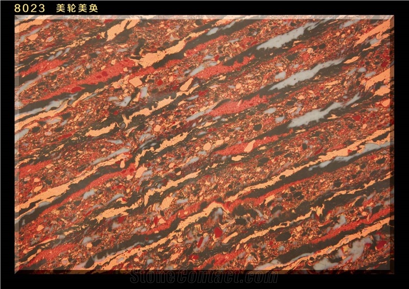 Engineered Quartz Stone-Red Onyx 8023