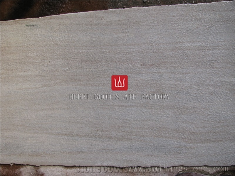 White Vein Quartzite Bushhammed Surface Tiles, China White Quartzite