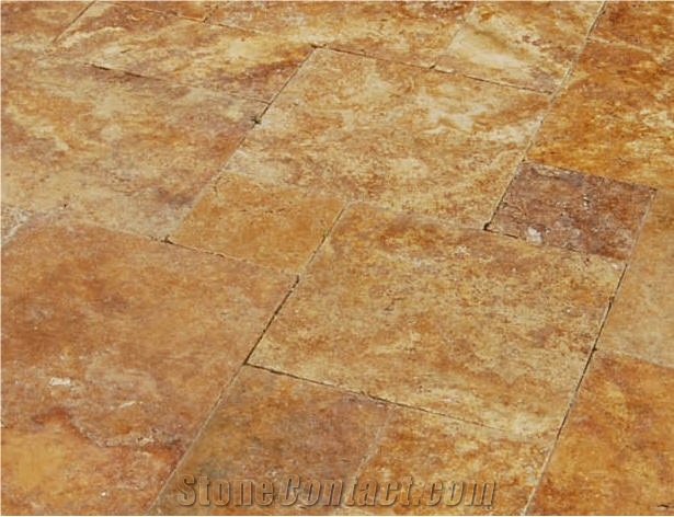 Byzantine Gold Travertine French Pattern