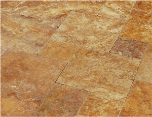 Byzantine Gold Travertine French Pattern
