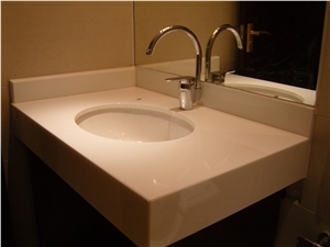 Pure White Crystallized Glass Bath Countertops Pure White Crystallized Glass Bath Countertops