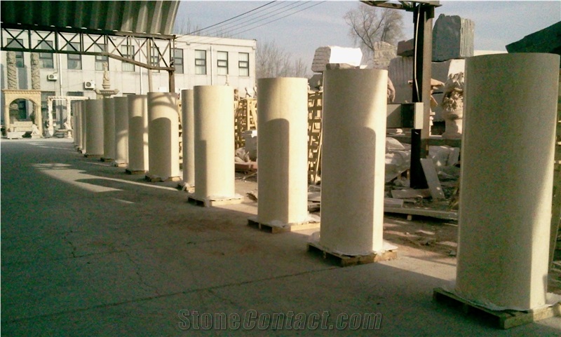 Slevia Beige Column, Good String Beige Marble Column